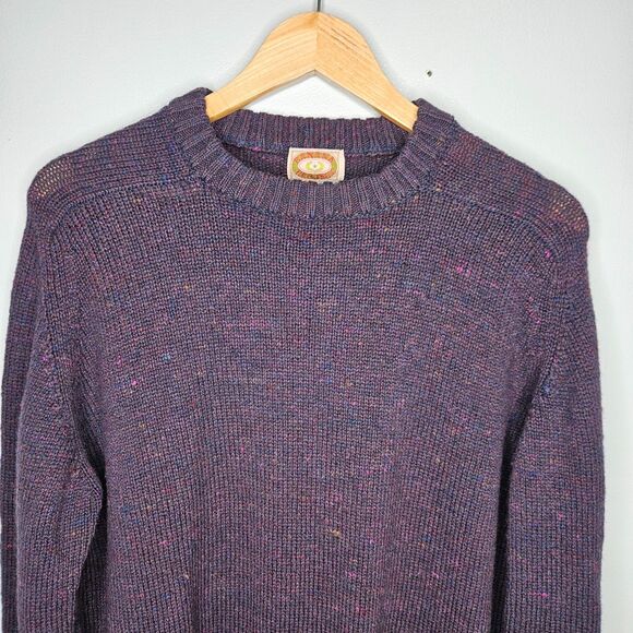 Vtg 80s BANANA REPUBLIC Confetti Wool Sweater XL Purple Banana Label Classic - Picture 2 of 7